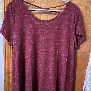 maroon strappy back tee